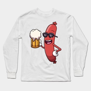 Cool Sausage With Beer Long Sleeve T-Shirt